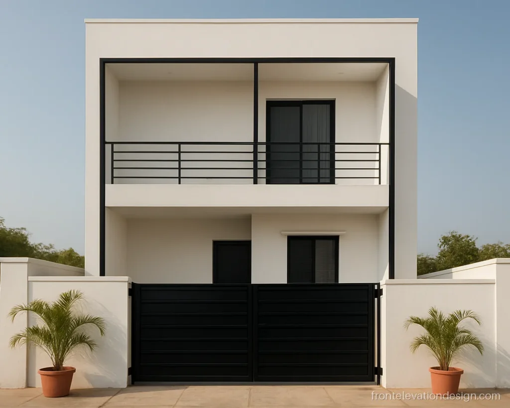 Front elevation pipe design simple and neat, with a black square pipe frame